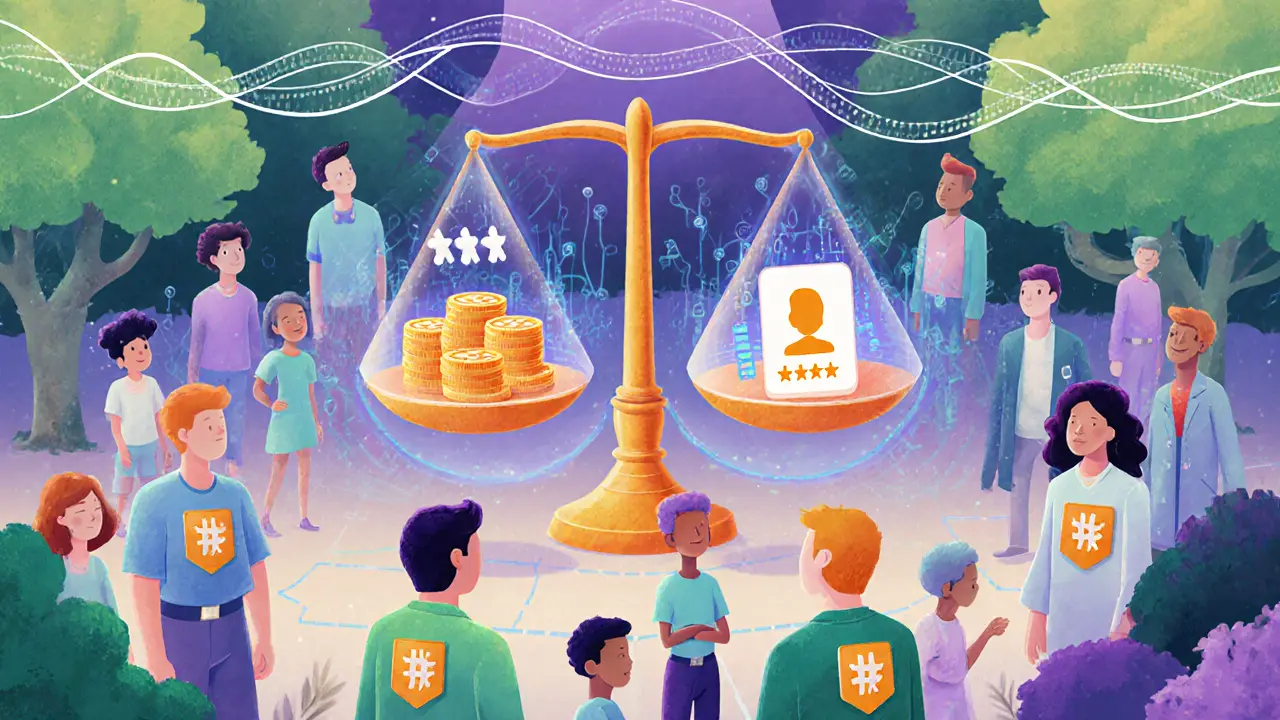 Comunità DeFi con reputazione on‑chain che riduce la necessità di sovracollateralizzazione.