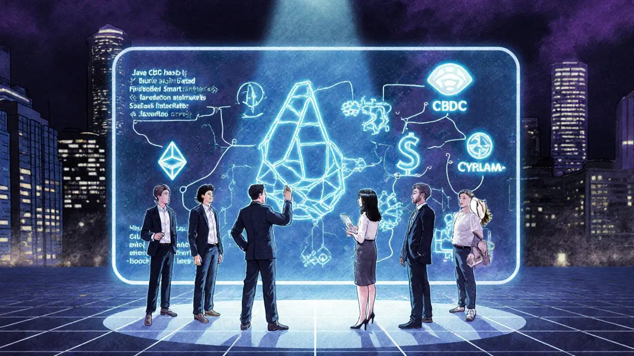 Sviluppatori che lavorano su contratti intelligenti Java collegati a valute digitali delle banche centrali.