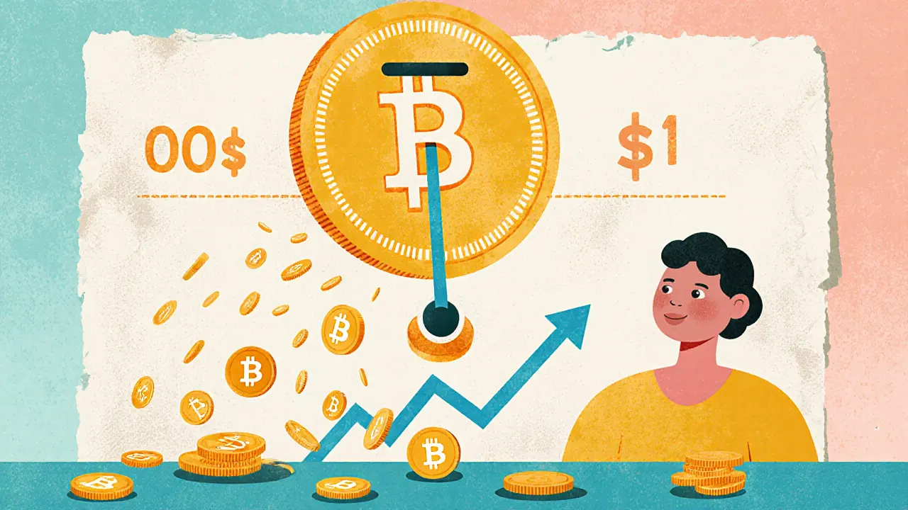 Un contatore mensile a forma di Bitcoin che converte CLND in ricompense USDT per un utente soddisfatto.