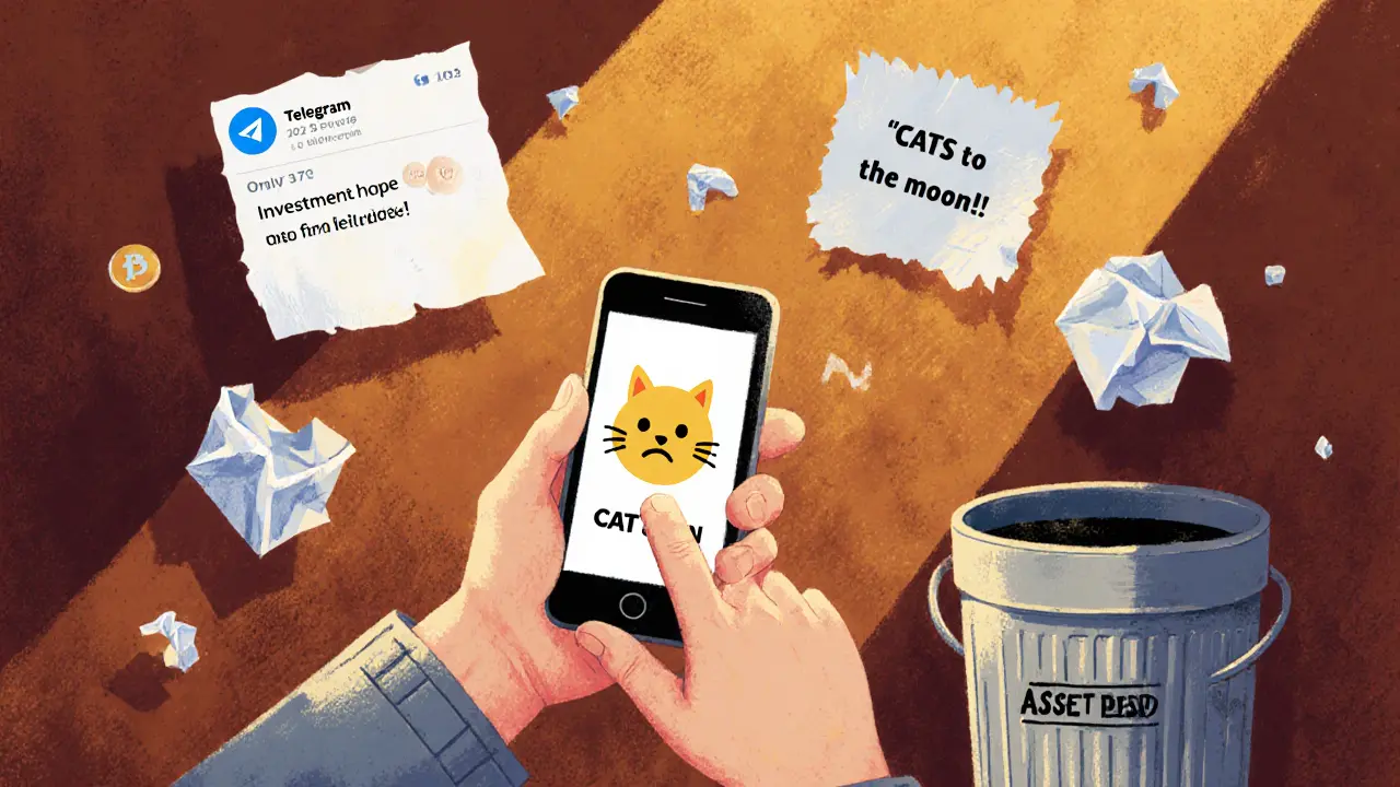 Una persona che guarda un token morto sul telefono, circondata da ricordi dimenticati.