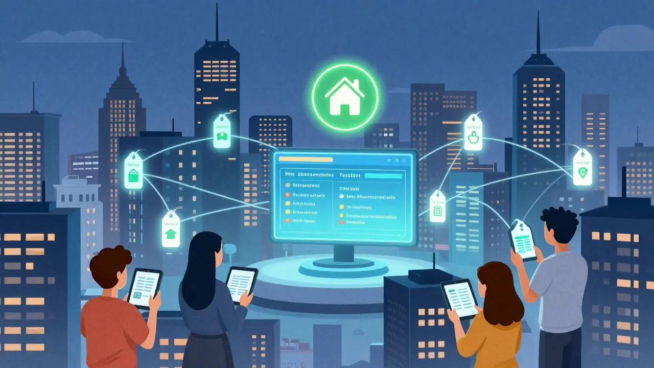 Una città intera collegata da una blockchain che rende trasparente la storia di ogni proprietà.