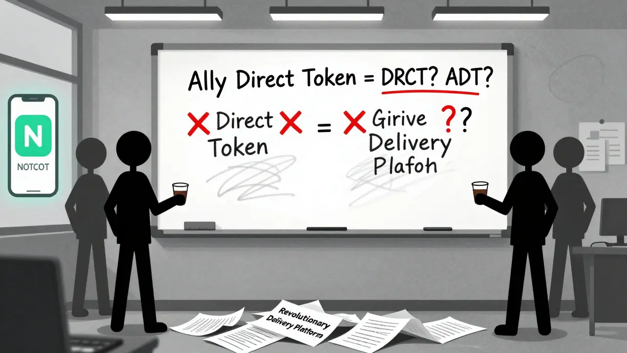 Una lavagna confusa con DRCT e ADT, segnata da X rosse, mentre un team senza volto guarda senza azione.