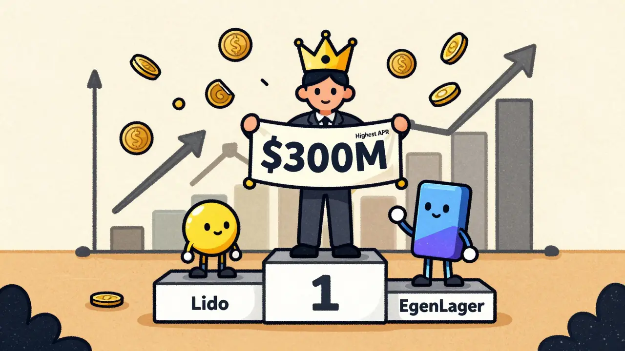 STAPT domina una competizione con altri token di staking, con un banner da 300 milioni di dollari e un coronamento di rendimento più alto.