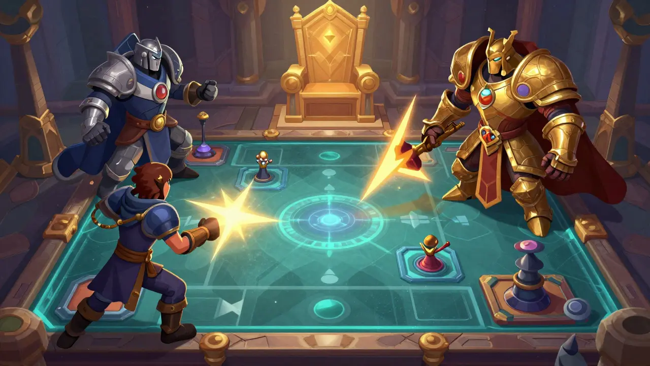 Battaglia strategica tra spiriti su una plancia olografica per il trono del Re Stregone.