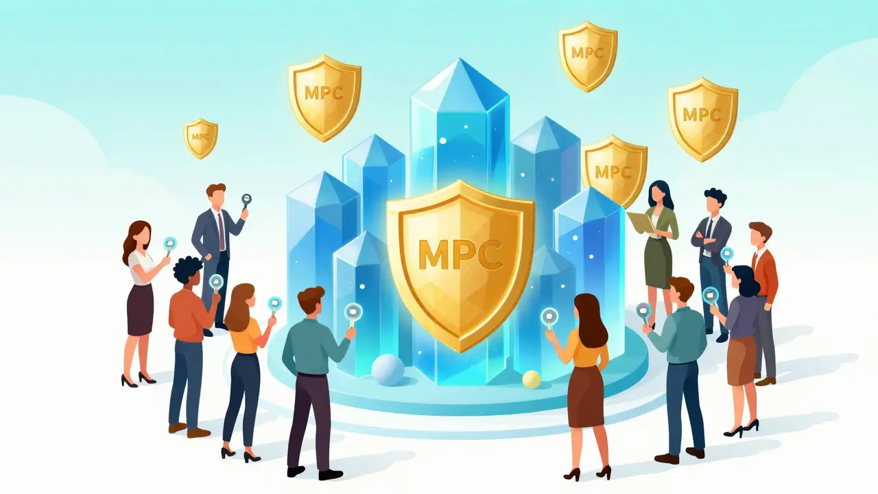 Fortezza digitale sicura che rappresenta un exchange di criptovalute legittimo e protetto