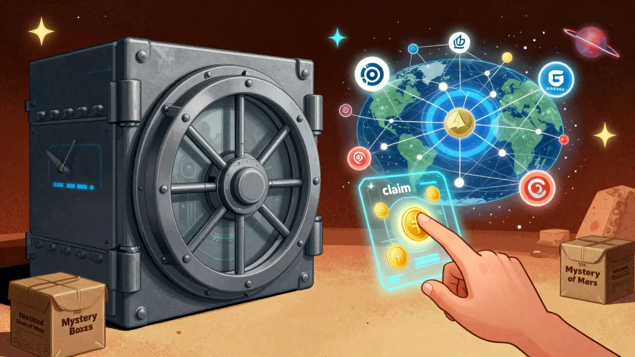 Interfaccia digitale per riscattare token RACA tra diverse reti blockchain.