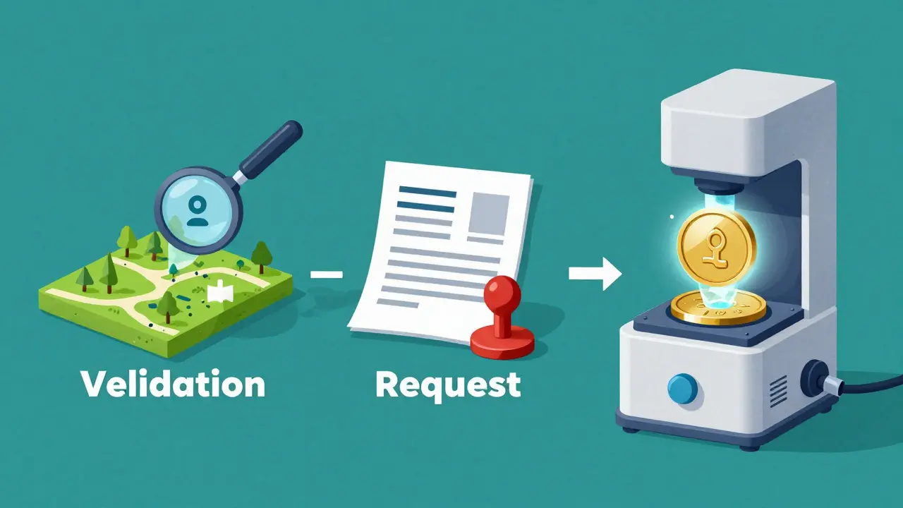 Processo di tokenizzazione di asset reali in Qatar: validazione, richiesta e generazione.