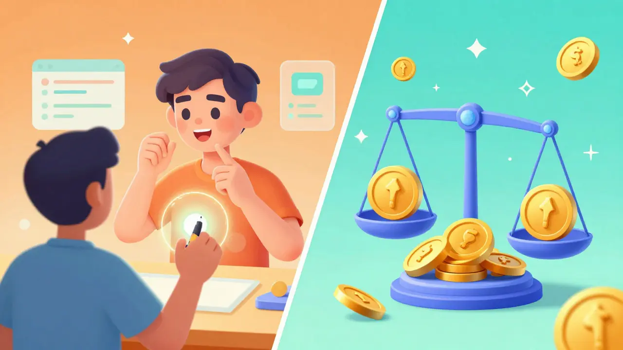 Utente che personalizza un avatar 3D per accumulare token e punti digitali.