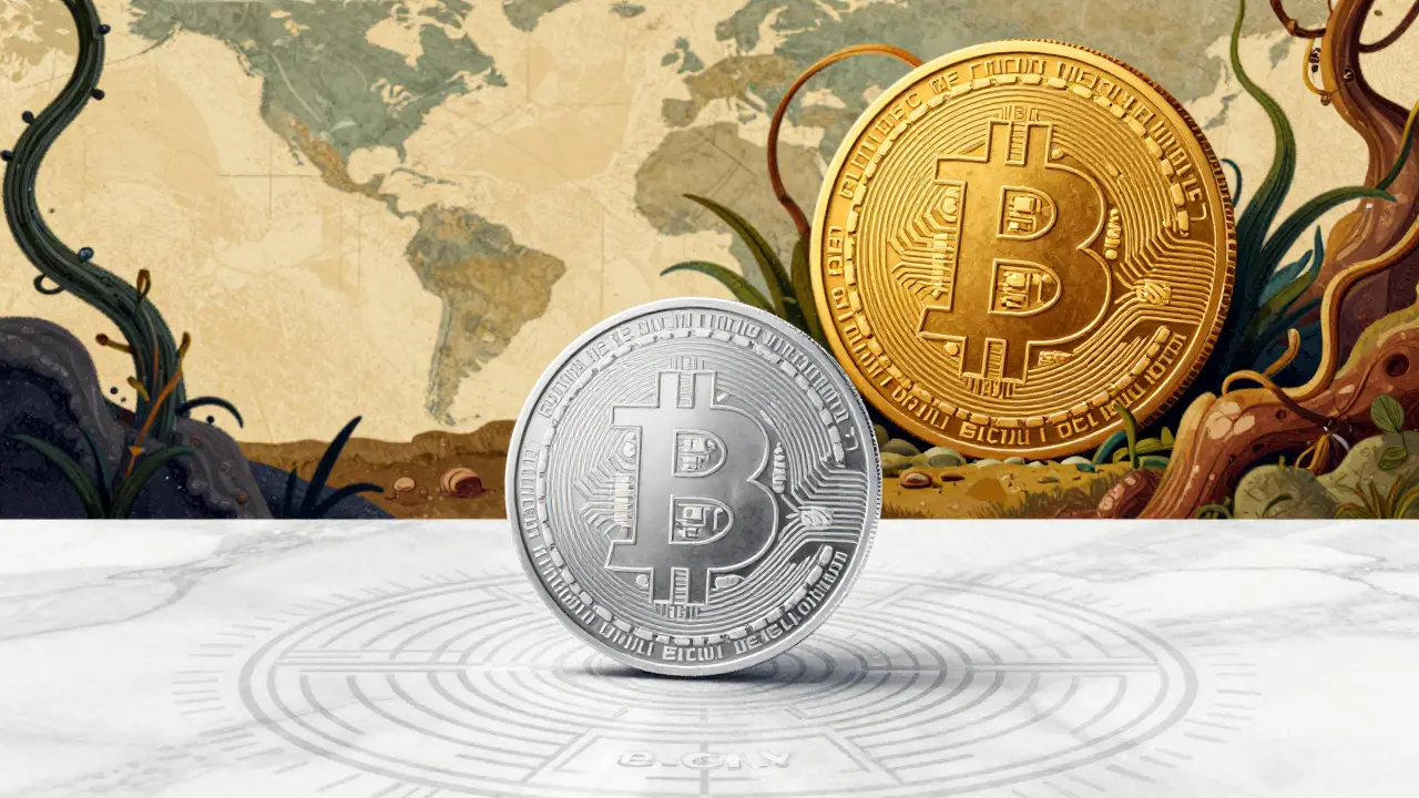 Concettuale: confronto tra e-CNY controllato e criptovalute libere