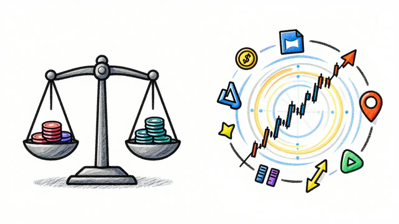 Confronto visivo tra trading spot semplice e contratti perpetui complessi