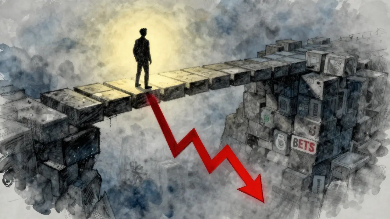 Metafora visiva della volatilità del mercato e dei rischi nel trading DeFi