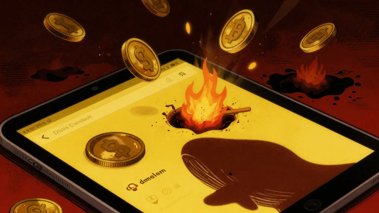 Illustrazione di manipolazione di mercato e perdita di valore cripto
