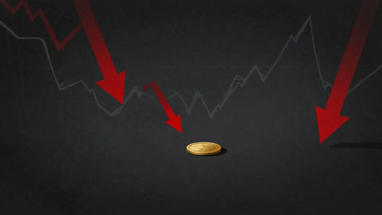 Token isolato in un vuoto buio, bassa liquidità
