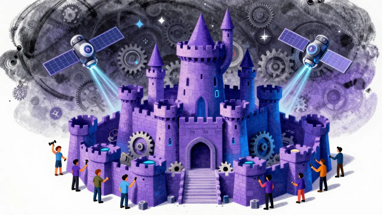 Castello di Ethereum con sviluppatori e Layer 2