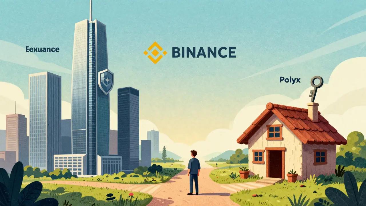 Confronto visivo tra Polyx e exchange globali