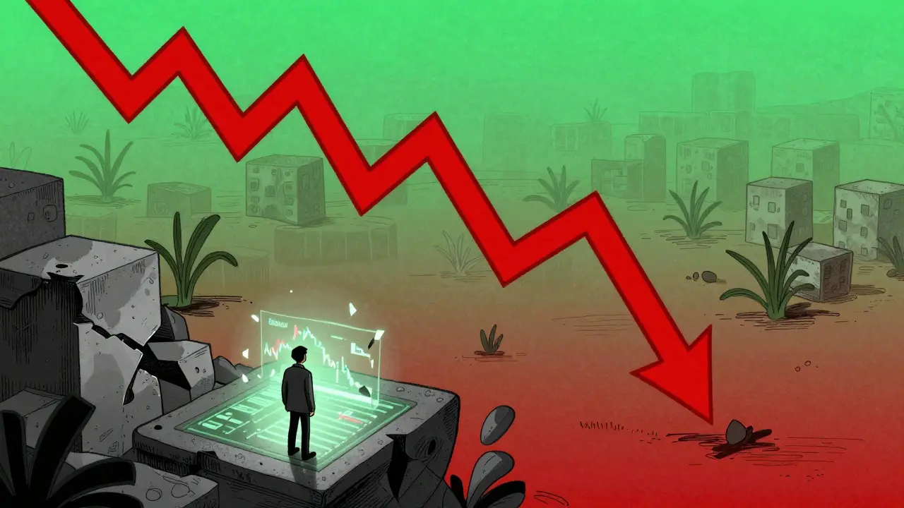 Grafico in calo che rappresenta la volatilità e i rischi di mercato