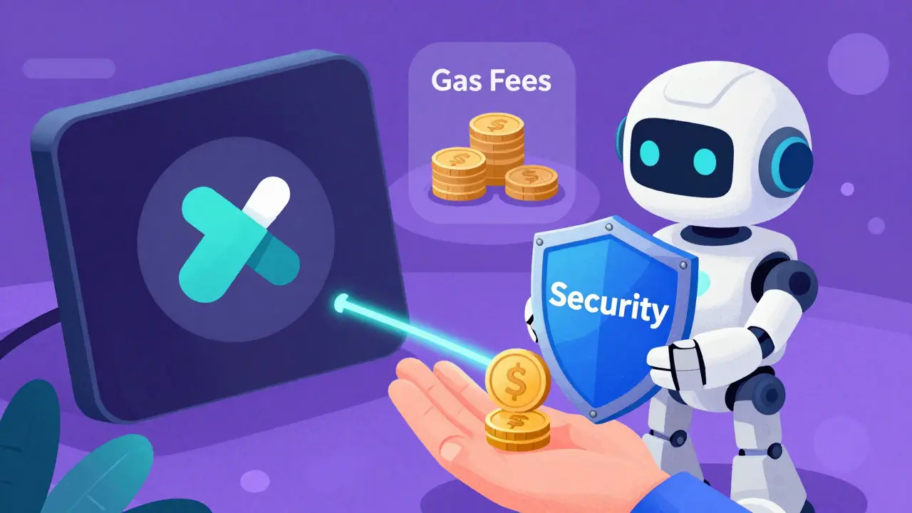 Illustrazione stilizzata di un wallet Web3 sicuro con contratto intelligente