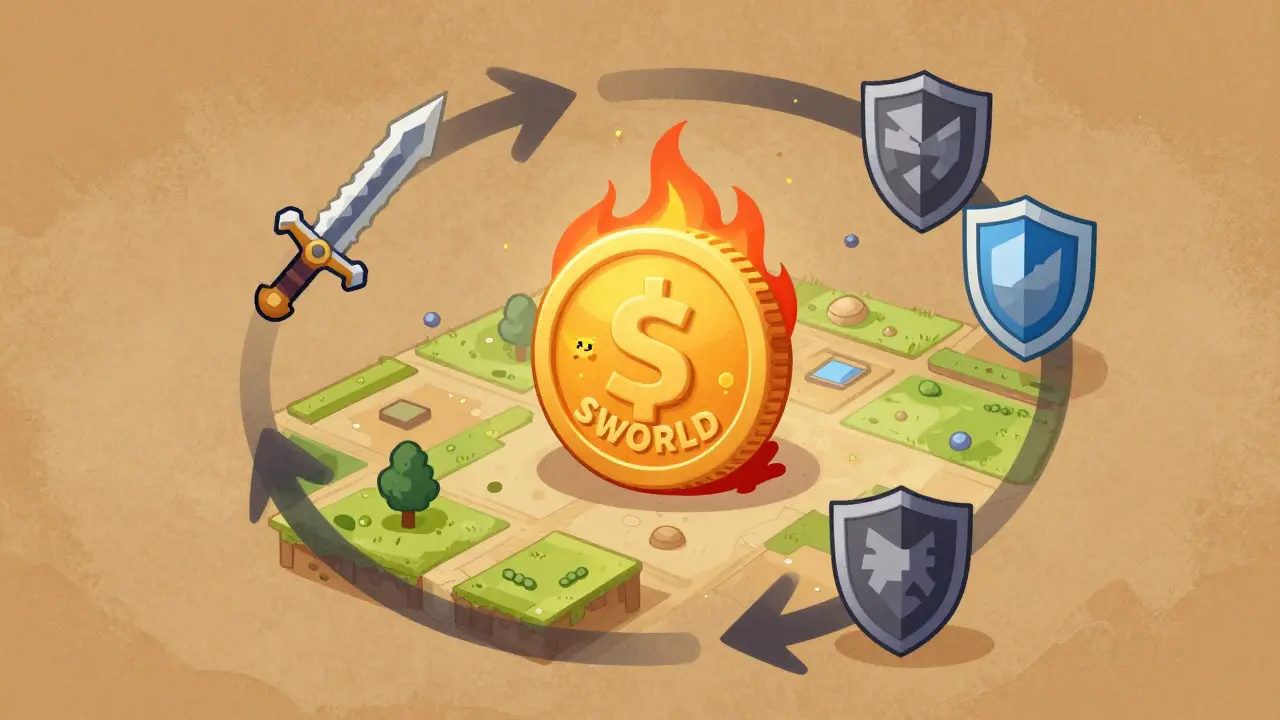 Meccanismo di bruciatura del token SWORLD e scambio di asset