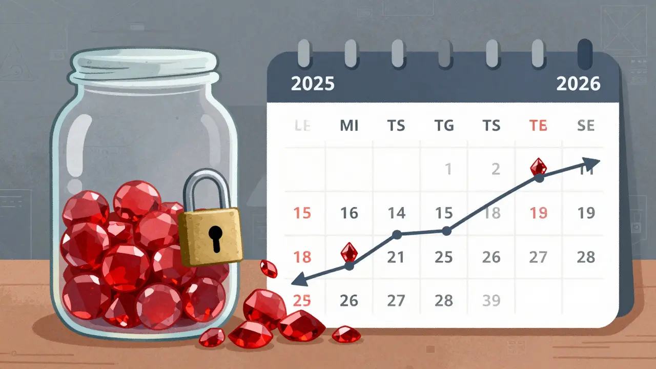 Barattolo di token RED con calendario di sblocco