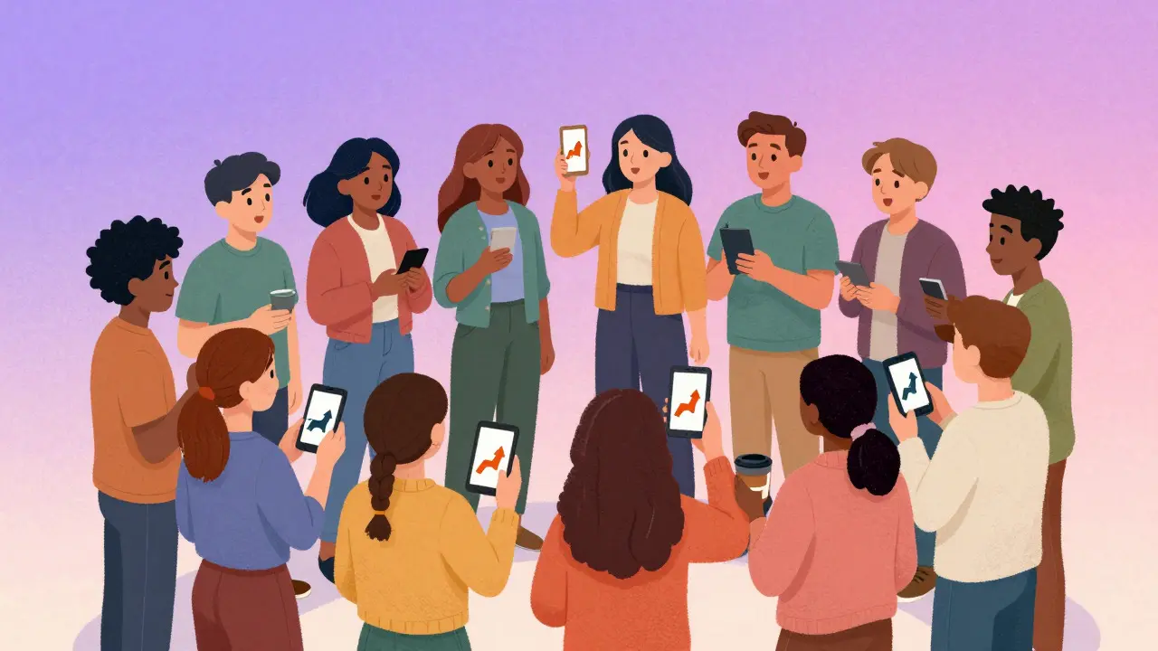 Comunità di persone unite che sostengono la criptovaluta