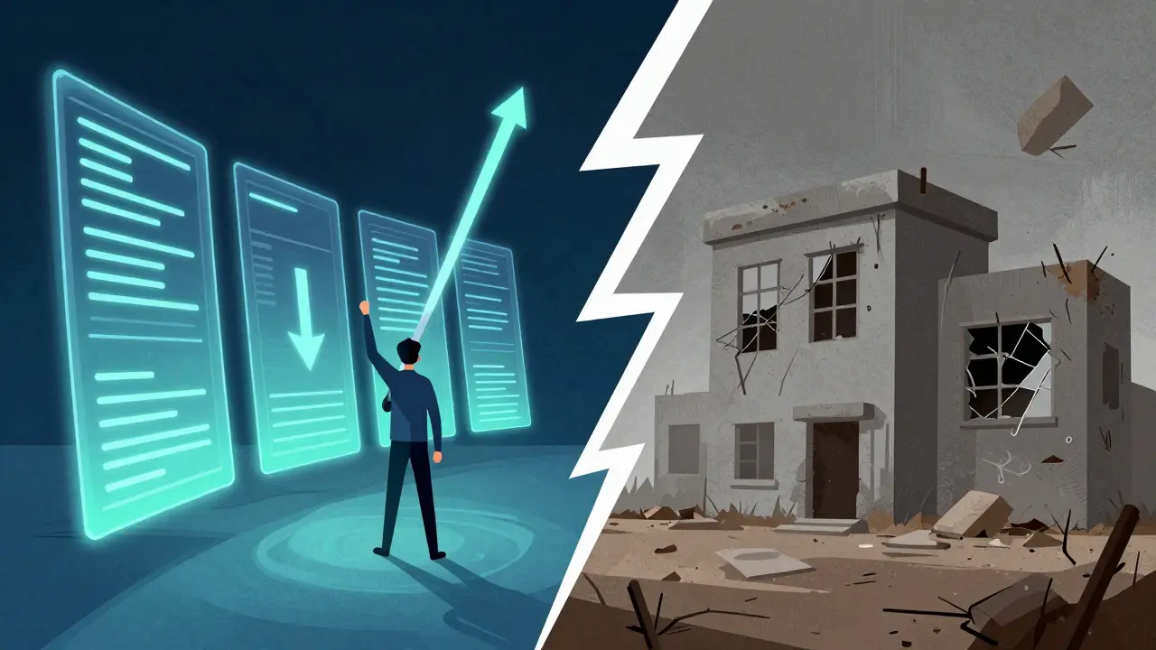 Confronto illustrativo tra piattaforma attiva e progetto inattivo
