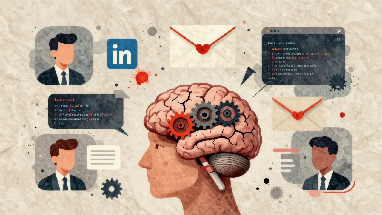 Rappresentazione artistica dell'ingegneria sociale e del phishing sui dipendenti
