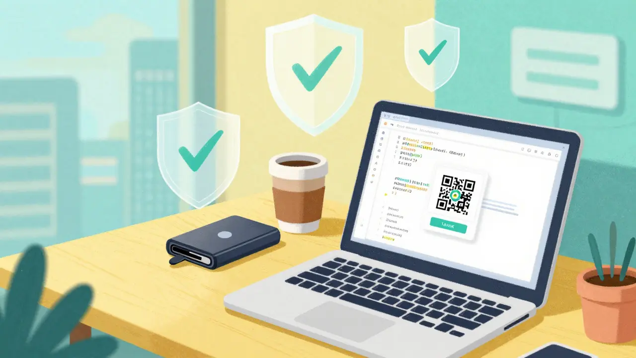 Spazio di lavoro dello sviluppatore con portafoglio hardware e interfaccia di pagamento