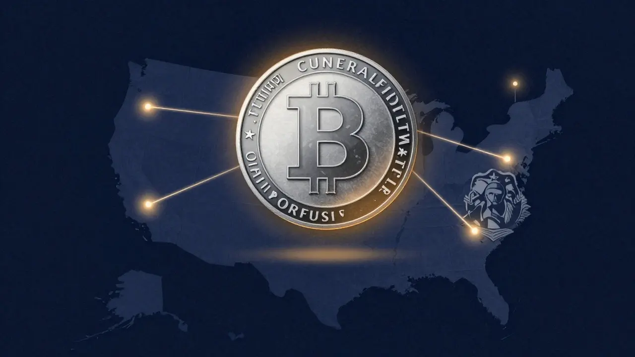 Token digitale collegato a simboli politici e militari stilizzati