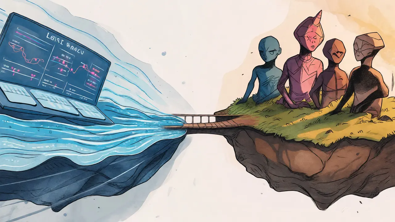 Concetto illustrato della separazione tra il flusso di trading rapido e l'isola isolata del wallet per gli Ordinals.