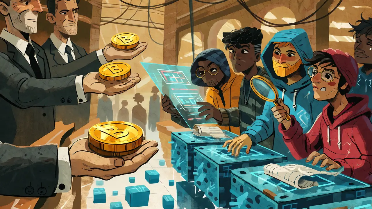Mercato decentralizzato dove esperti scambiano competenze in sicurezza per ricompense in token.
